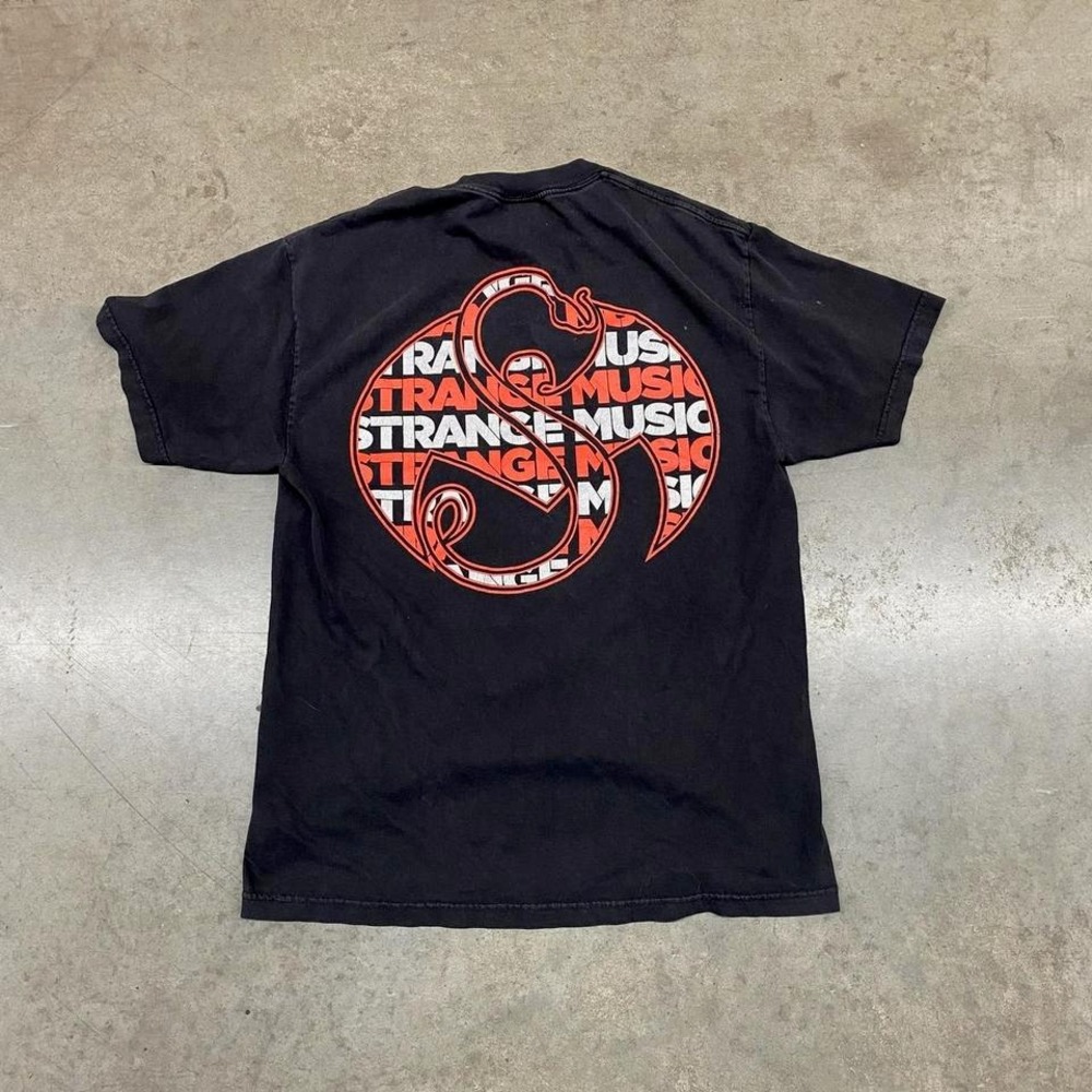 Strange Music Logo‎ Graphic T-Shirt Y2K Hip Hop Boxy Fit Men's L